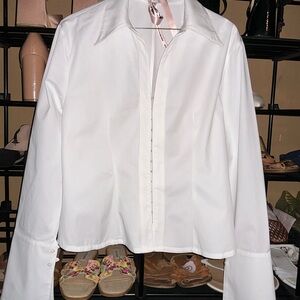 Women's White Button-Up Shirt